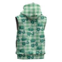 Green Palaka Hawaii Sleeveless Hoodie Hawaiian Lehua Blossoms LT05 - Polynesian Pride