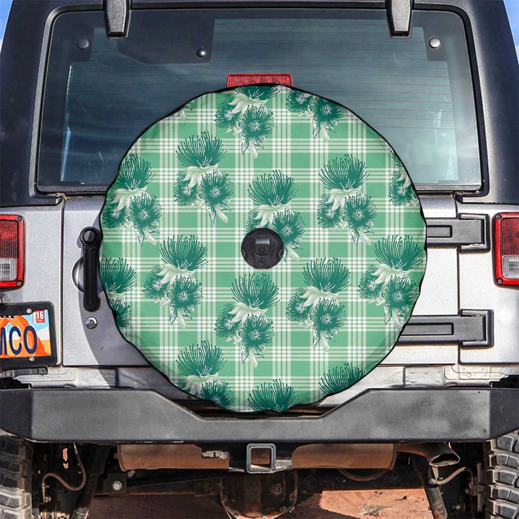 Green Palaka Hawaii Spare Tire Cover Hawaiian Lehua Blossoms LT05 Green - Polynesian Pride