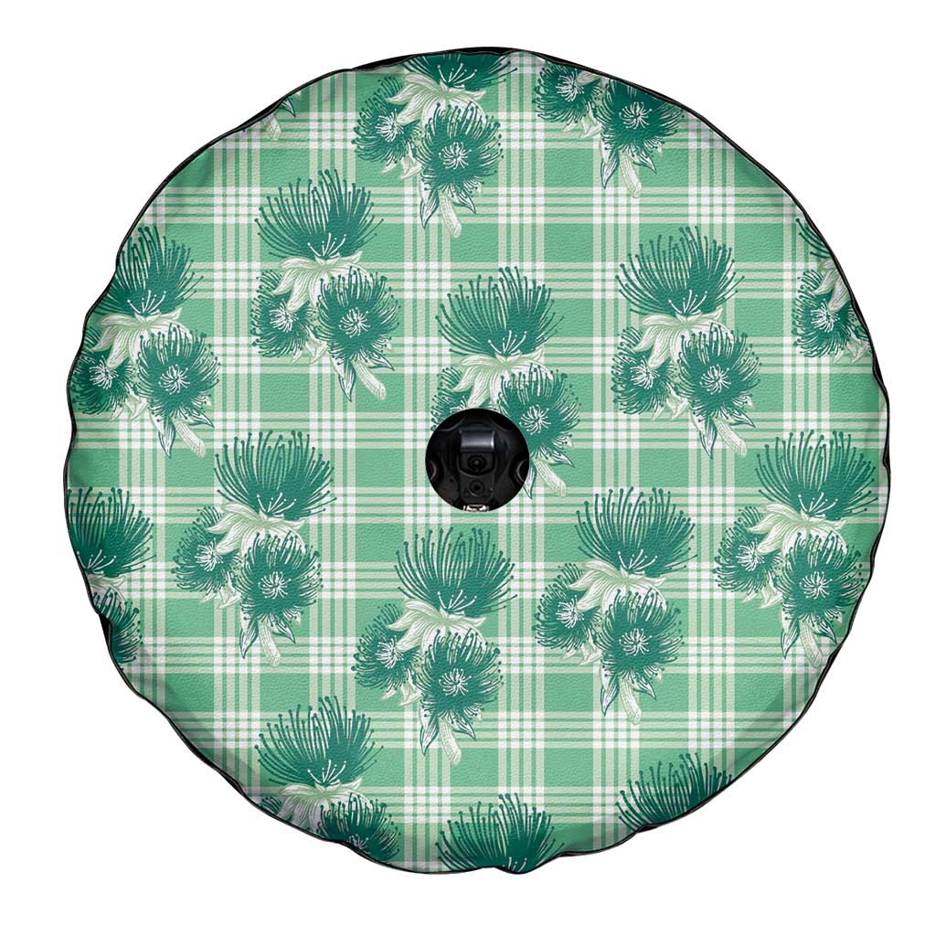 Green Palaka Hawaii Spare Tire Cover Hawaiian Lehua Blossoms LT05 - Polynesian Pride