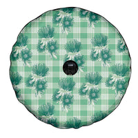 Green Palaka Hawaii Spare Tire Cover Hawaiian Lehua Blossoms LT05 - Polynesian Pride