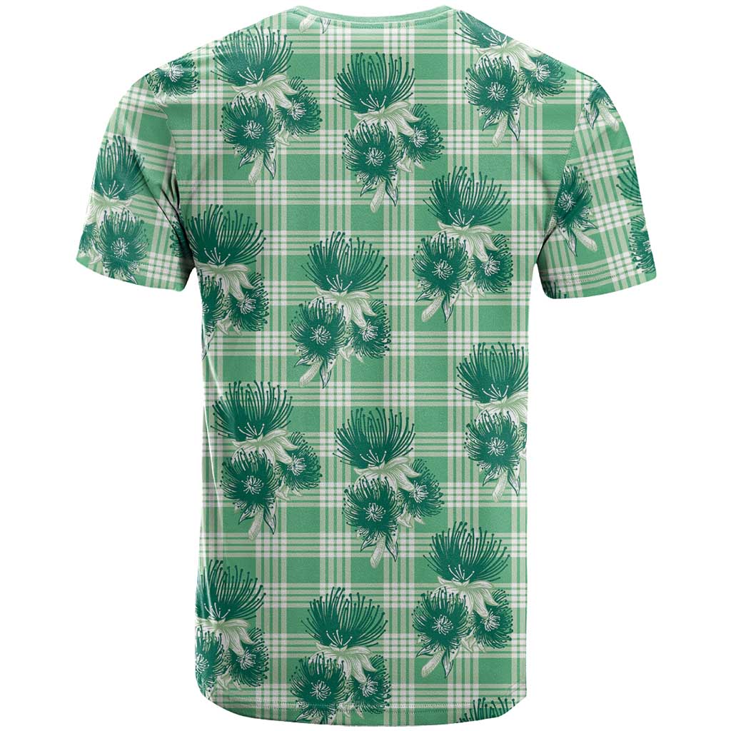 Green Palaka Hawaii T Shirt Hawaiian Lehua Blossoms LT05 - Polynesian Pride