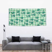 Green Palaka Hawaii Tapestry Hawaiian Lehua Blossoms