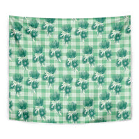Green Palaka Hawaii Tapestry Hawaiian Lehua Blossoms