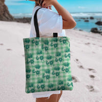 Green Palaka Hawaii Tote Bag Hawaiian Lehua Blossoms LT05 - Polynesian Pride