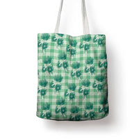 Green Palaka Hawaii Tote Bag Hawaiian Lehua Blossoms LT05 - Polynesian Pride