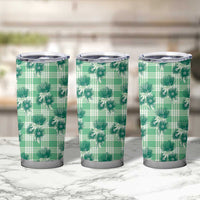 Green Palaka Hawaii Tumbler Cup Hawaiian Lehua Blossoms LT05 - Polynesian Pride