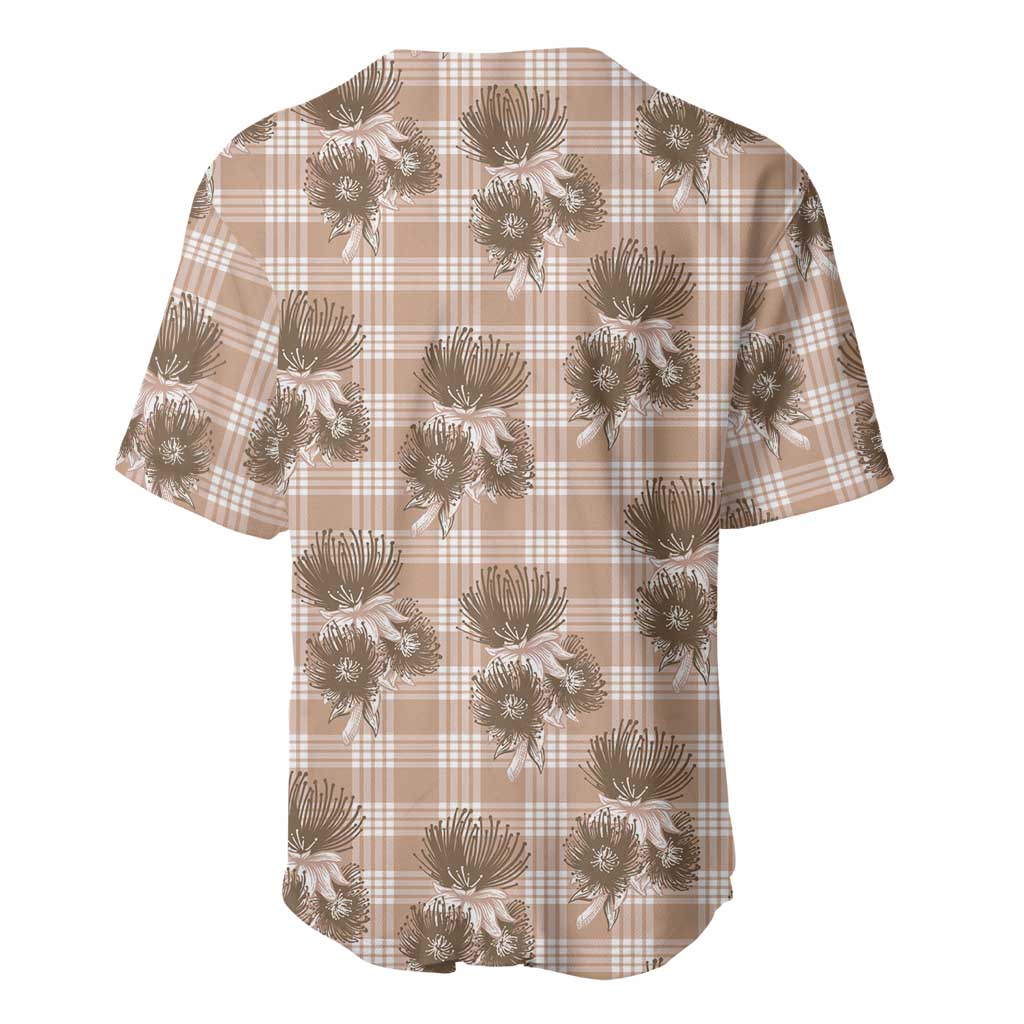 Brown Palaka Hawaii Baseball Jersey Hawaiian Lehua Blossoms LT05 - Polynesian Pride