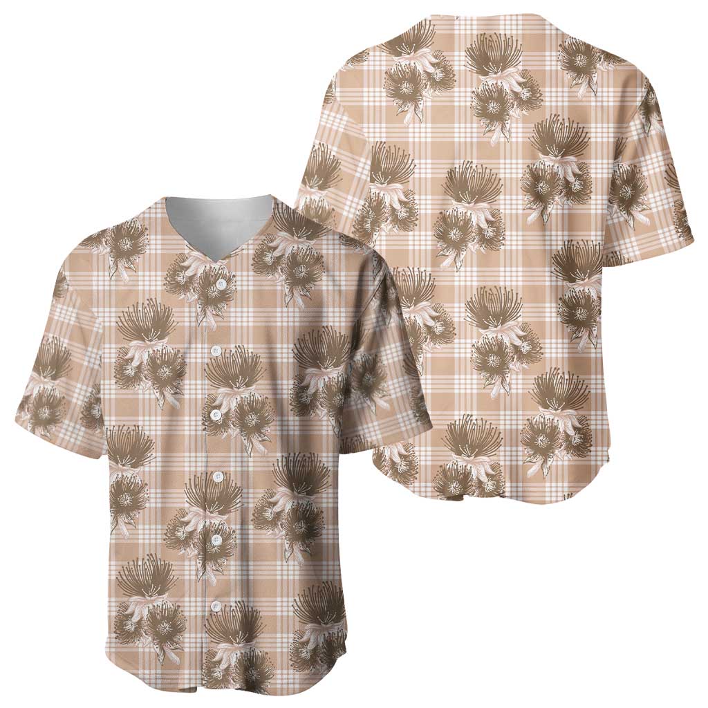 Brown Palaka Hawaii Baseball Jersey Hawaiian Lehua Blossoms LT05 - Polynesian Pride