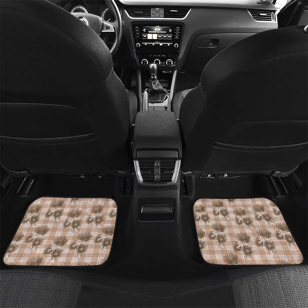 Brown Palaka Hawaii Car Mats Hawaiian Lehua Blossoms LT05 Set 2pcs - Back Brown - Polynesian Pride
