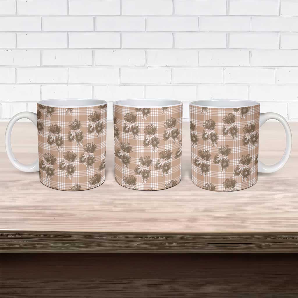 Brown Palaka Hawaii Ceramic Mug Hawaiian Lehua Blossoms LT05 - Polynesian Pride