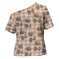 Brown Palaka Hawaii Cross Shoulder Shirt Hawaiian Lehua Blossoms