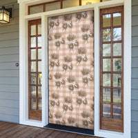 Brown Palaka Hawaii Door Cover Hawaiian Lehua Blossoms LT05 - Polynesian Pride