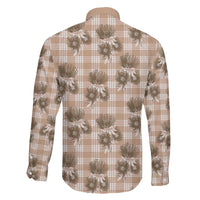 Brown Palaka Hawaii Family Matching Mermaid Dress and Hawaiian Shirt Hawaiian Lehua Blossoms