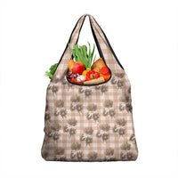 Brown Palaka Hawaii Grocery Bag Hawaiian Lehua Blossoms LT05 1-pack One Size Brown - Polynesian Pride
