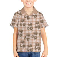 Brown Palaka Hawaii Hawaiian Shirt Hawaiian Lehua Blossoms LT05 - Polynesian Pride