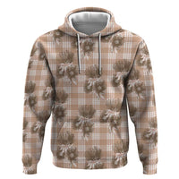 Brown Palaka Hawaii Hoodie Hawaiian Lehua Blossoms LT05 Pullover Hoodie Brown - Polynesian Pride