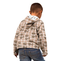 Brown Palaka Hawaii Kid Hoodie Hawaiian Lehua Blossoms LT05 - Polynesian Pride