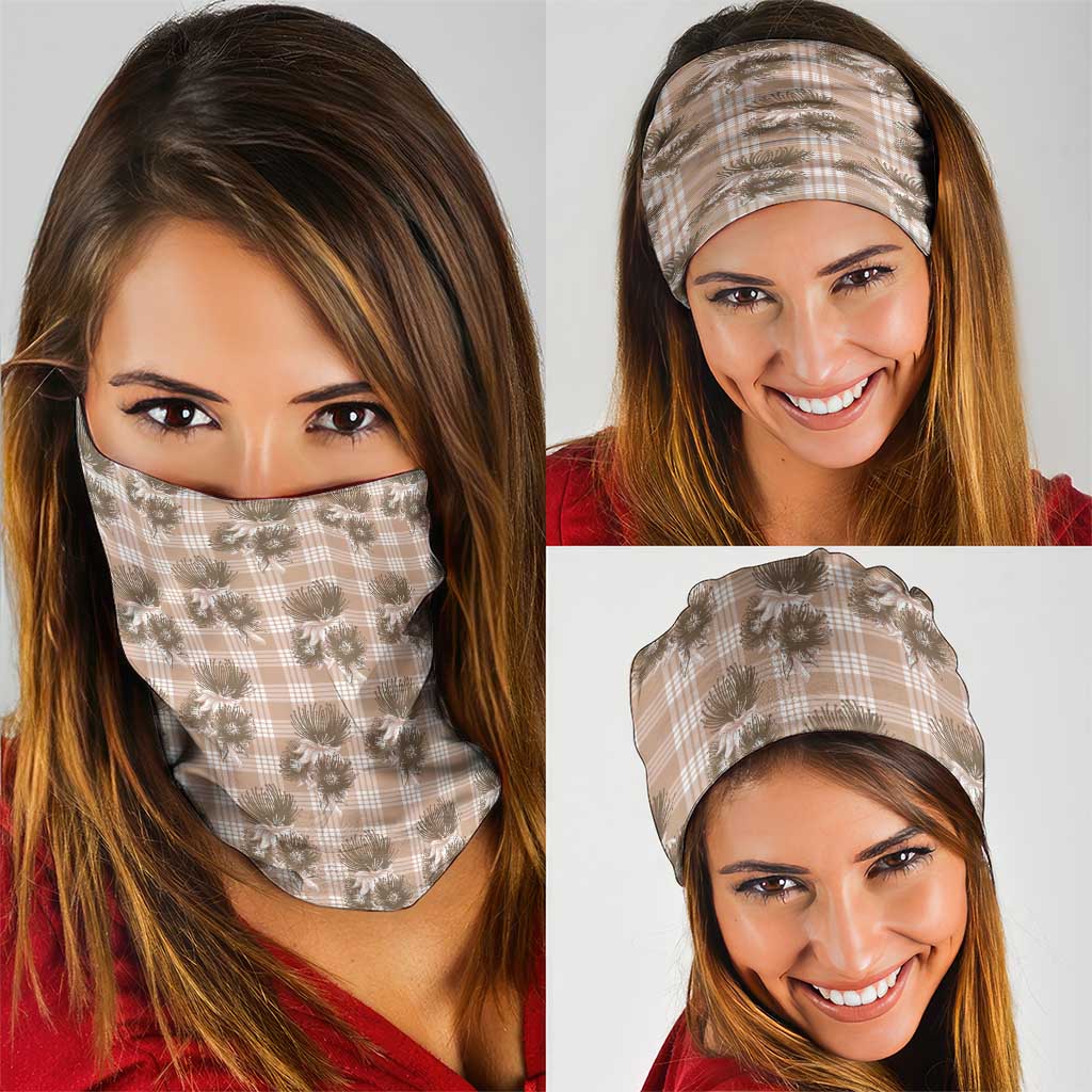 Brown Palaka Hawaii Neck Gaiter Hawaiian Lehua Blossoms LT05 - Polynesian Pride