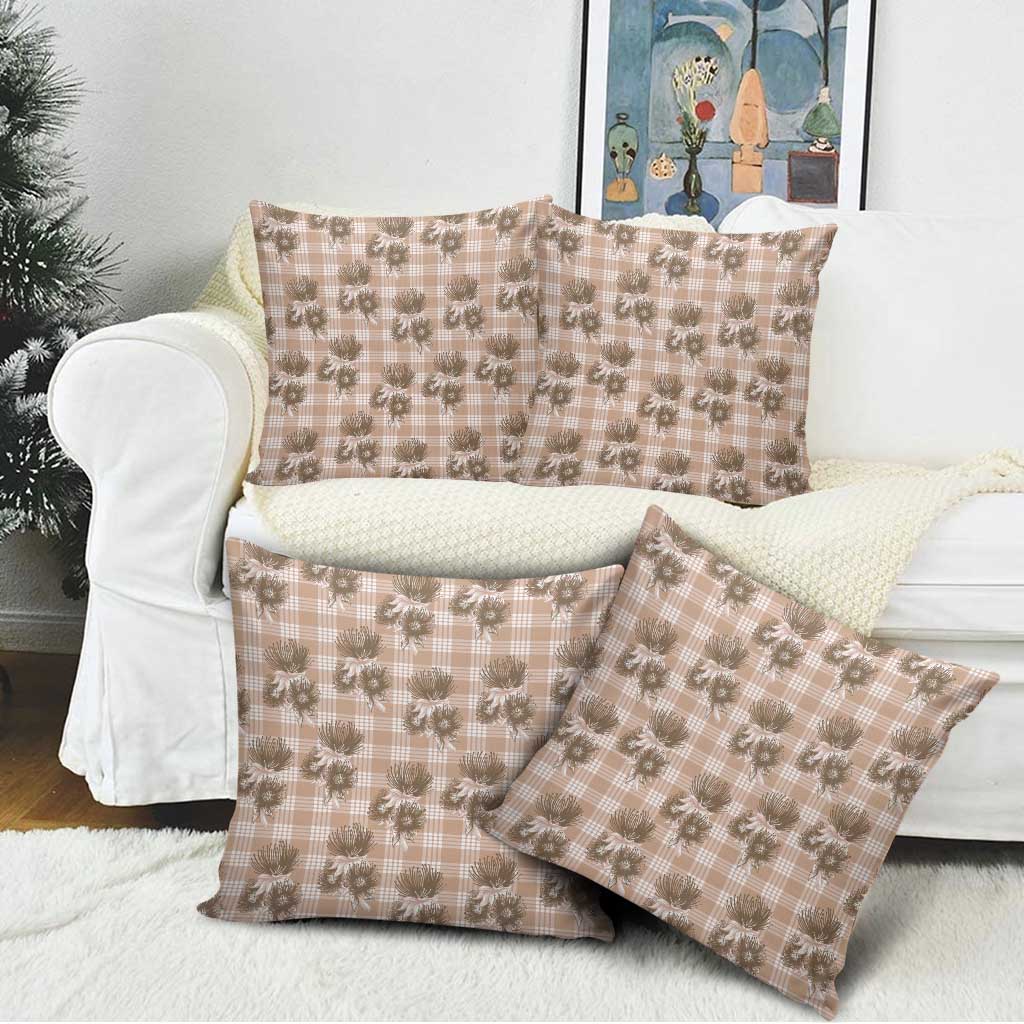 Brown Palaka Hawaii Pillow Cover Hawaiian Lehua Blossoms LT05 - Polynesian Pride