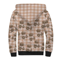 Brown Palaka Hawaii Sherpa Hoodie Hawaiian Lehua Blossoms LT05 - Polynesian Pride
