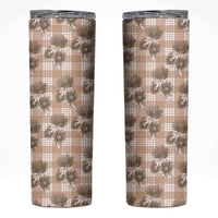 Brown Palaka Hawaii Skinny Tumbler Hawaiian Lehua Blossoms