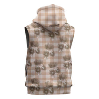 Brown Palaka Hawaii Sleeveless Zip Hoodie Hawaiian Lehua Blossoms LT05 - Polynesian Pride