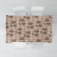Brown Palaka Hawaii Tablecloth Hawaiian Lehua Blossoms