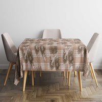 Brown Palaka Hawaii Tablecloth Hawaiian Lehua Blossoms