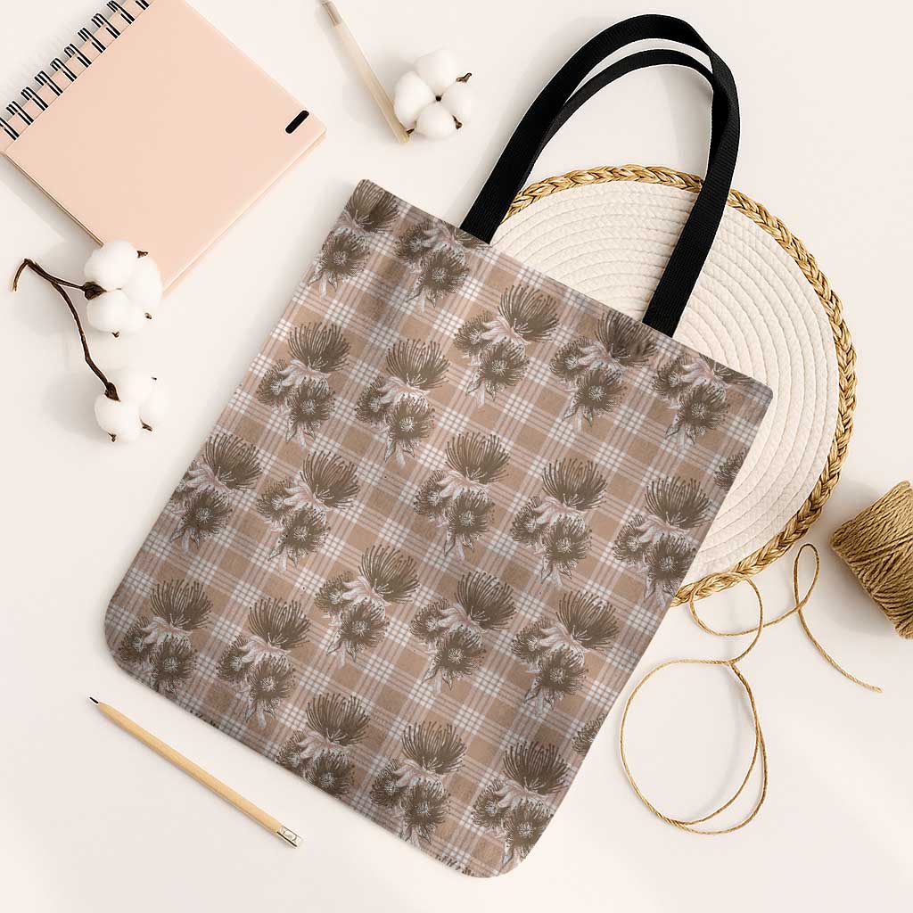 Brown Palaka Hawaii Tote Bag Hawaiian Lehua Blossoms LT05 Black Strap One Size Brown - Polynesian Pride