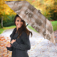 Brown Palaka Hawaii Umbrella Hawaiian Lehua Blossoms