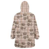 Brown Palaka Hawaii Wearable Blanket Hoodie Hawaiian Lehua Blossoms LT05 - Polynesian Pride