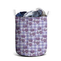 Purple Palaka Hawaii Laundry Basket Hawaiian Lehua Blossoms LT05 - Polynesian Pride
