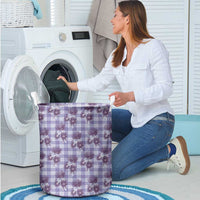 Purple Palaka Hawaii Laundry Basket Hawaiian Lehua Blossoms LT05 - Polynesian Pride