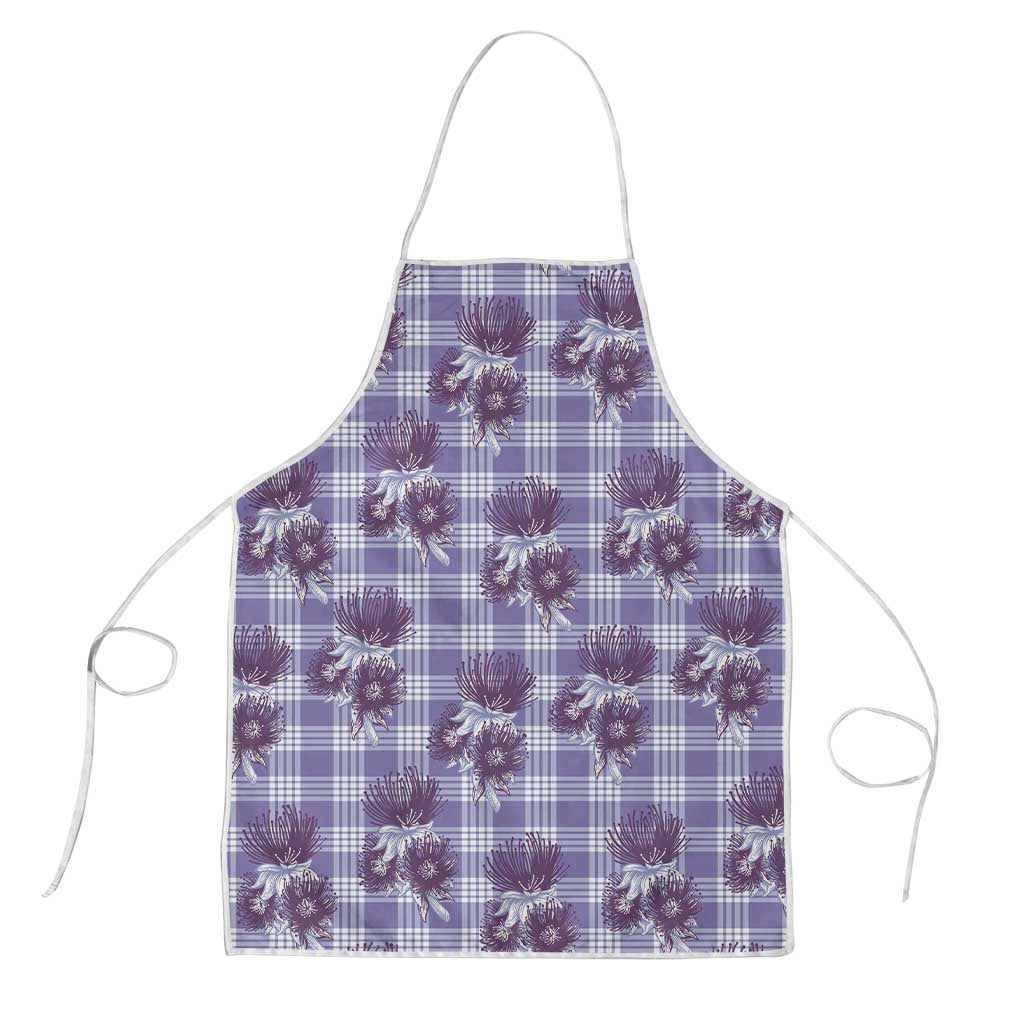Purple Palaka Hawaii Apron Hawaiian Lehua Blossoms LT05 Purple - Polynesian Pride