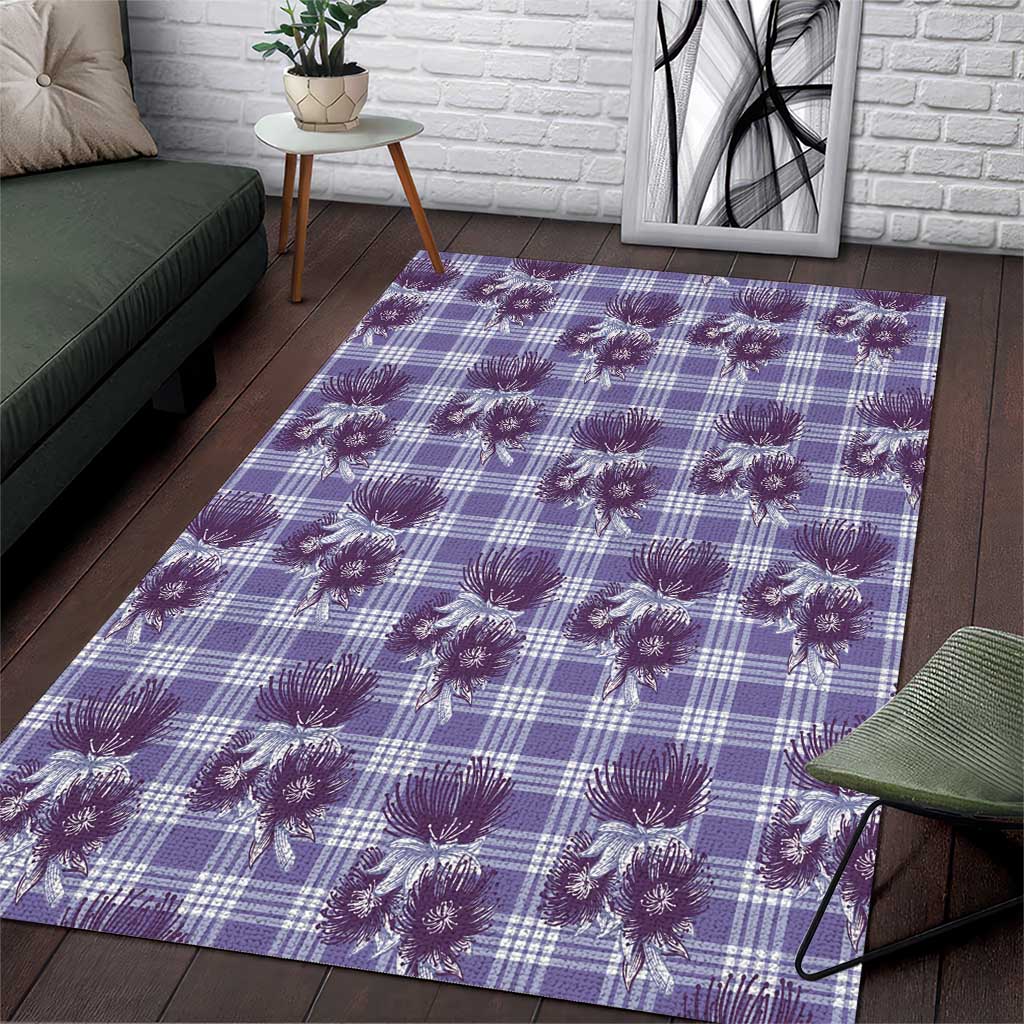 Purple Palaka Hawaii Area Rug Hawaiian Lehua Blossoms LT05 Purple - Polynesian Pride