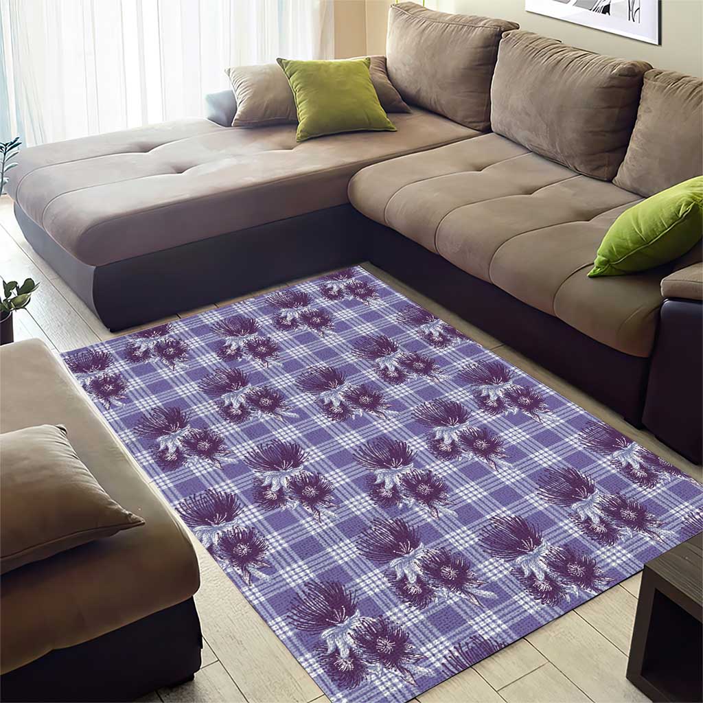 Purple Palaka Hawaii Area Rug Hawaiian Lehua Blossoms LT05 - Polynesian Pride