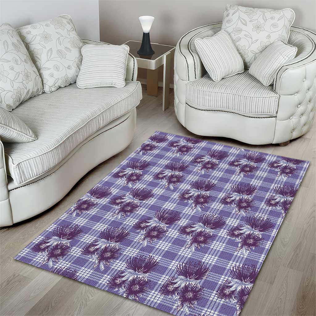 Purple Palaka Hawaii Area Rug Hawaiian Lehua Blossoms LT05 - Polynesian Pride