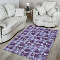 Purple Palaka Hawaii Area Rug Hawaiian Lehua Blossoms LT05 - Polynesian Pride