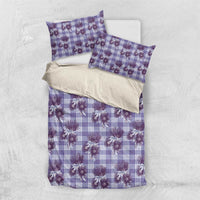 Purple Palaka Hawaii Bedding Set Hawaiian Lehua Blossoms