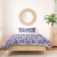 Purple Palaka Hawaii Bedding Set Hawaiian Lehua Blossoms
