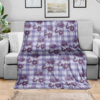 Purple Palaka Hawaii Blanket Hawaiian Lehua Blossoms