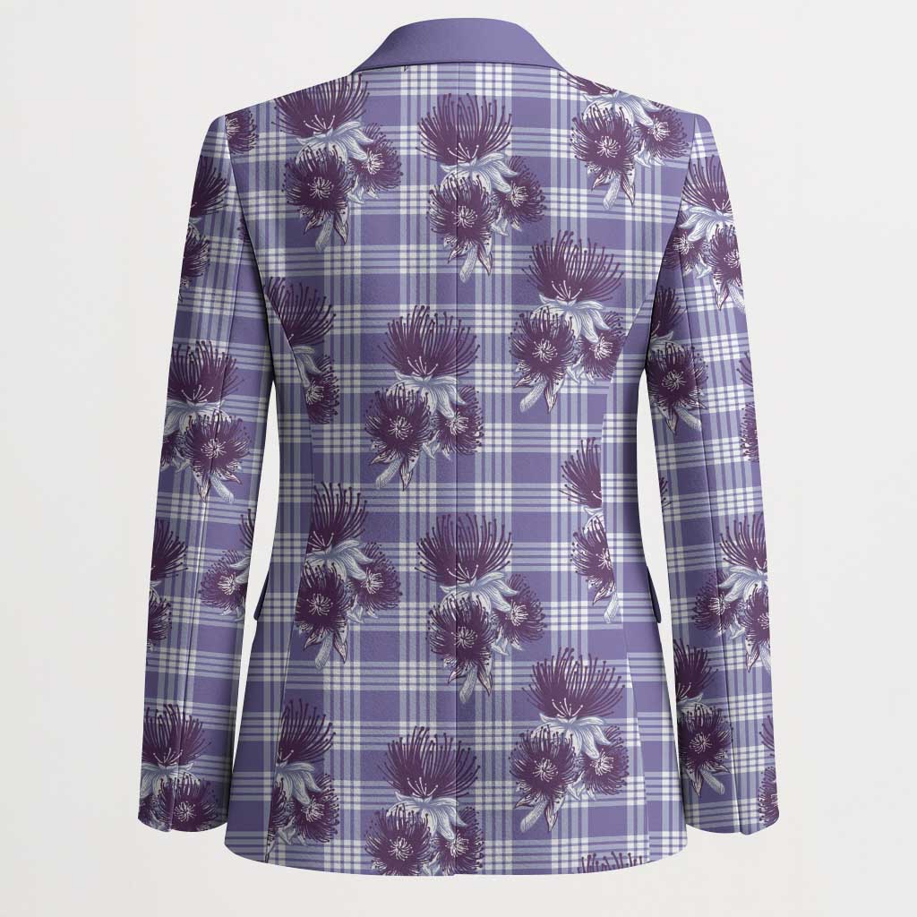 Purple Palaka Hawaii Blazer Hawaiian Lehua Blossoms LT05 - Polynesian Pride