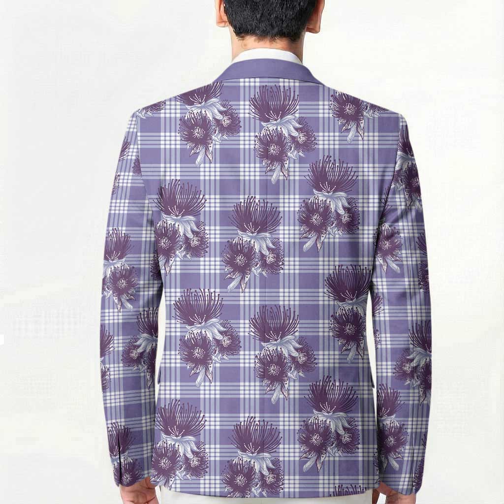 Purple Palaka Hawaii Blazer Hawaiian Lehua Blossoms LT05 - Polynesian Pride