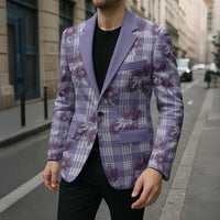 Purple Palaka Hawaii Blazer Hawaiian Lehua Blossoms LT05 - Polynesian Pride
