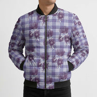 Purple Palaka Hawaii Bomber Puffer Jacket Hawaiian Lehua Blossoms LT05 - Polynesian Pride