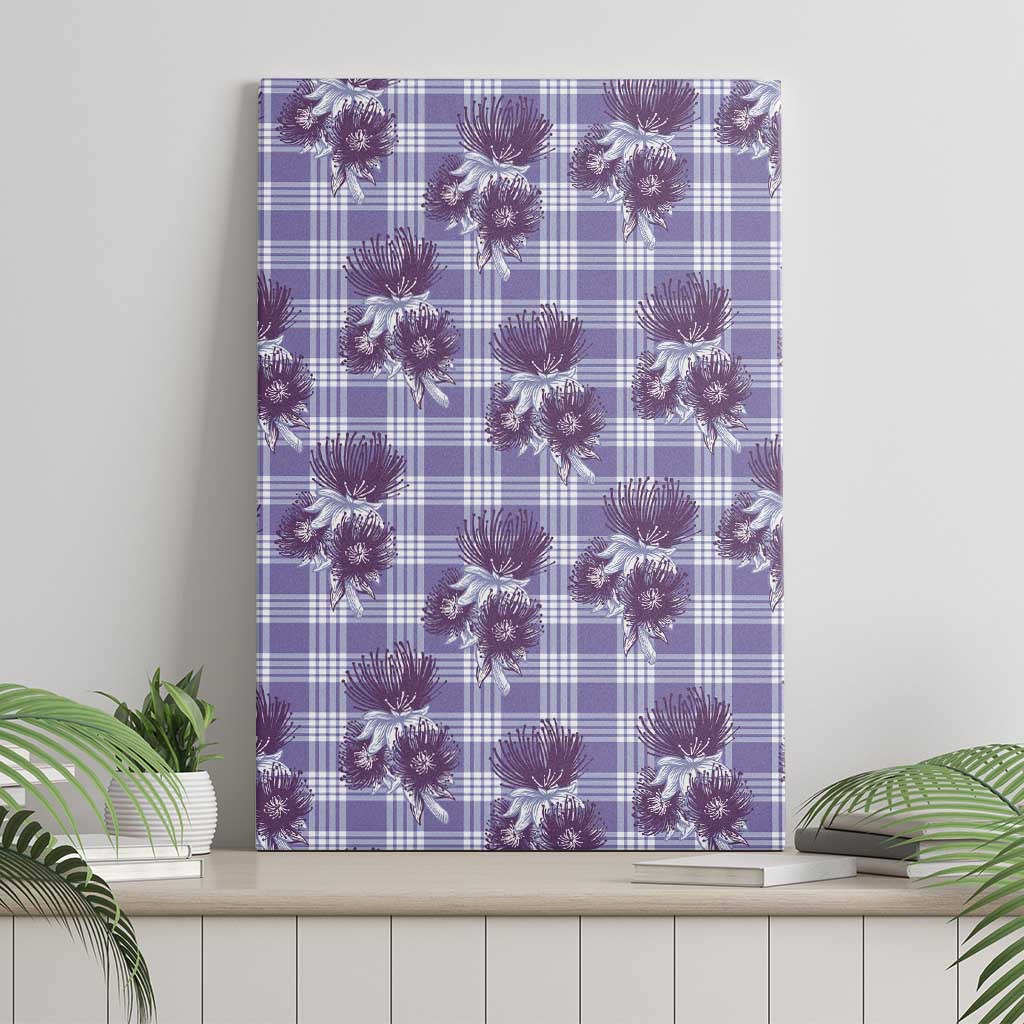 Purple Palaka Hawaii Canvas Wall Art Hawaiian Lehua Blossoms LT05 - Polynesian Pride