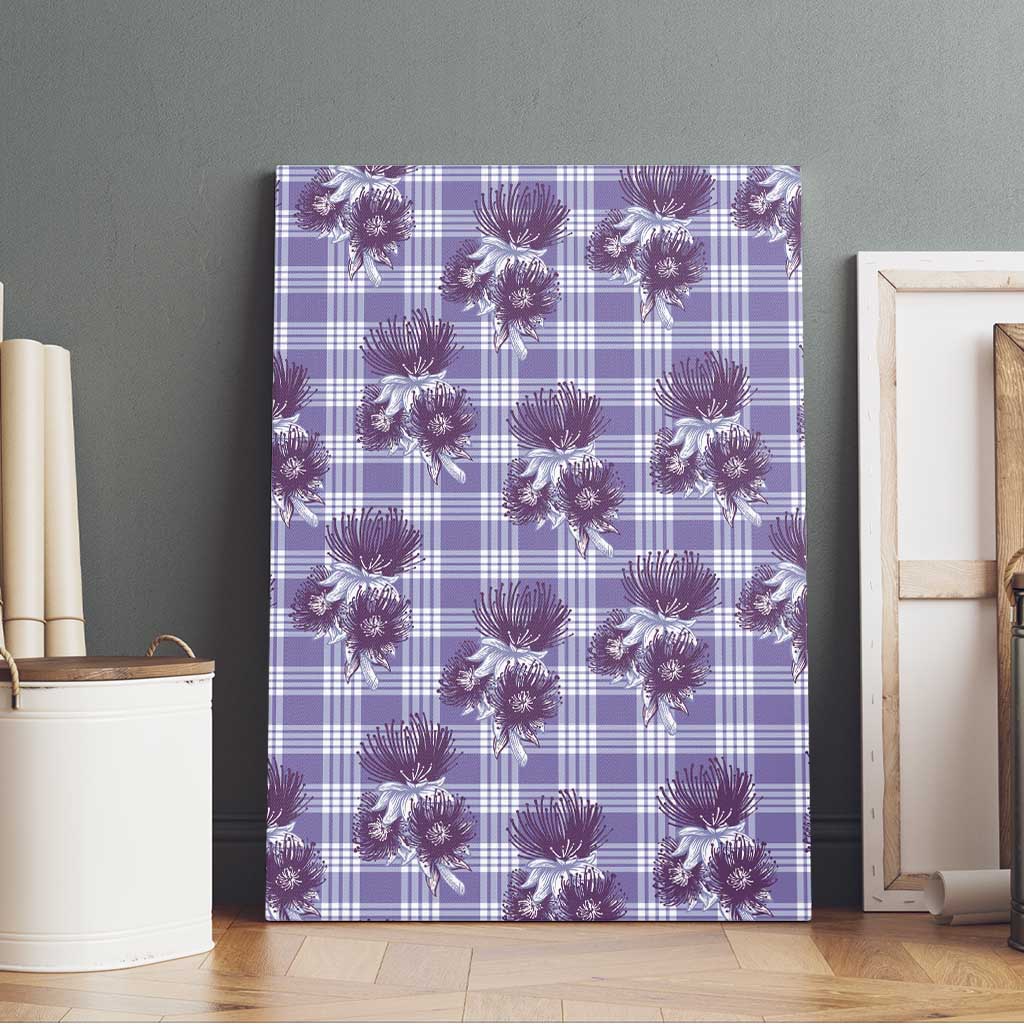 Purple Palaka Hawaii Canvas Wall Art Hawaiian Lehua Blossoms LT05 - Polynesian Pride