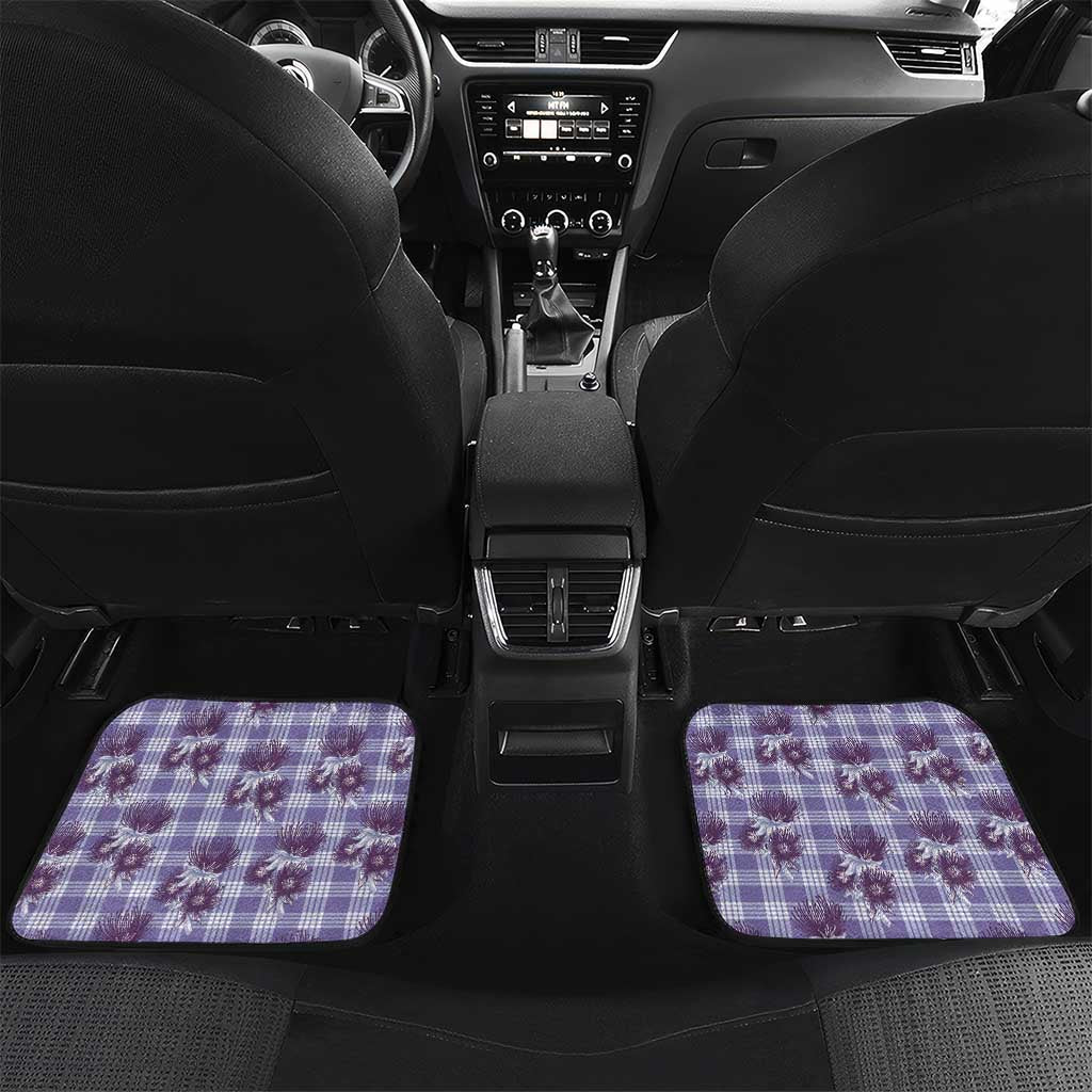 Purple Palaka Hawaii Car Mats Hawaiian Lehua Blossoms LT05 Set 2pcs - Back Purple - Polynesian Pride