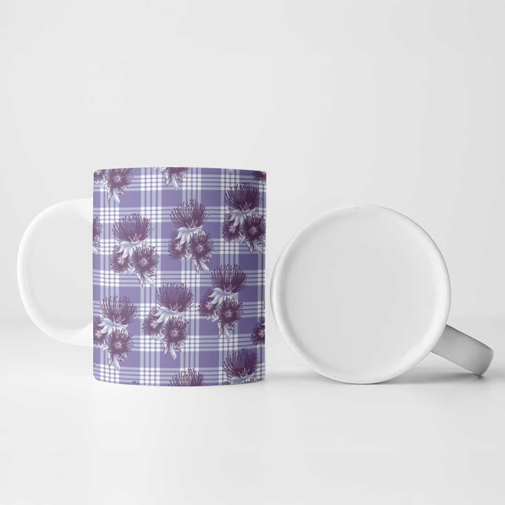 Purple Palaka Hawaii Ceramic Mug Hawaiian Lehua Blossoms LT05 - Polynesian Pride