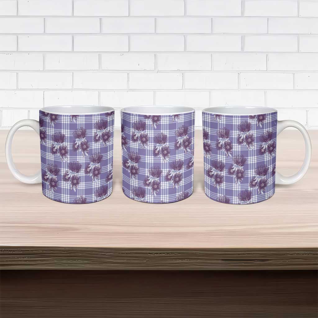 Purple Palaka Hawaii Ceramic Mug Hawaiian Lehua Blossoms LT05 - Polynesian Pride